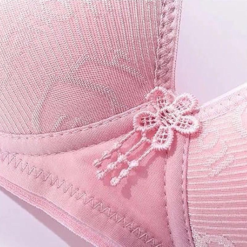 Thin Sexy Simple Jacquard No Steel Rings Gathering Receiving Breasts Anti-sagging Women's Underwear Bra