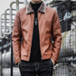 Young and Middle-aged Men's Leather Jacket Winter Fashion Fur One Leather Jacket Plus Velvet Thickening Warm Lapel Men's Leather Jacket