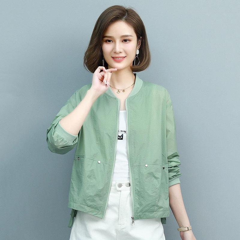 Printed Solid Color Sun Protection Clothing Women's Long-sleeved Light Women's Short Jacket Casual All-match Summer Sun Protection Shirt