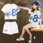 Children's Clothing Girls Short-sleeved Shorts Suit Summer Light Sports Casual Loose Breathable Children's Two-piece Suit