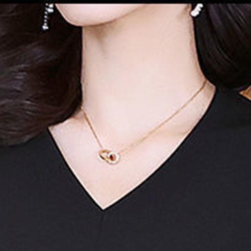 Chiffon Dress Mid Length Ladies Loose Large Size Long Sleeve V-Neck Skirt