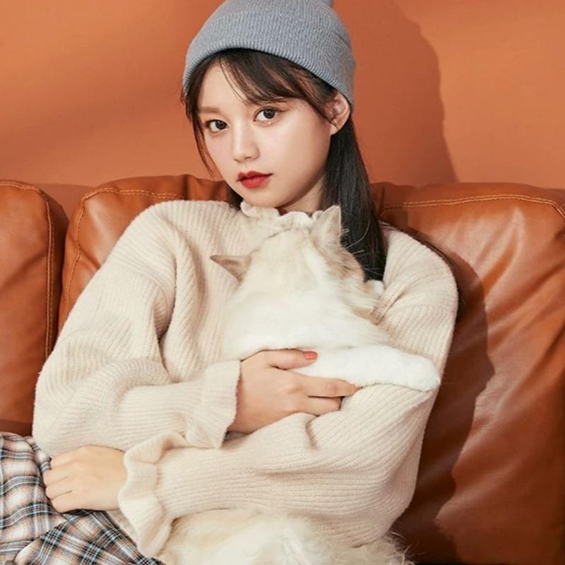 Sweater Women's Autumn Winter Outer Wear Knit Sweater Tops Pullover Gentle Style Long-sleeved Bottoming Shirt Women