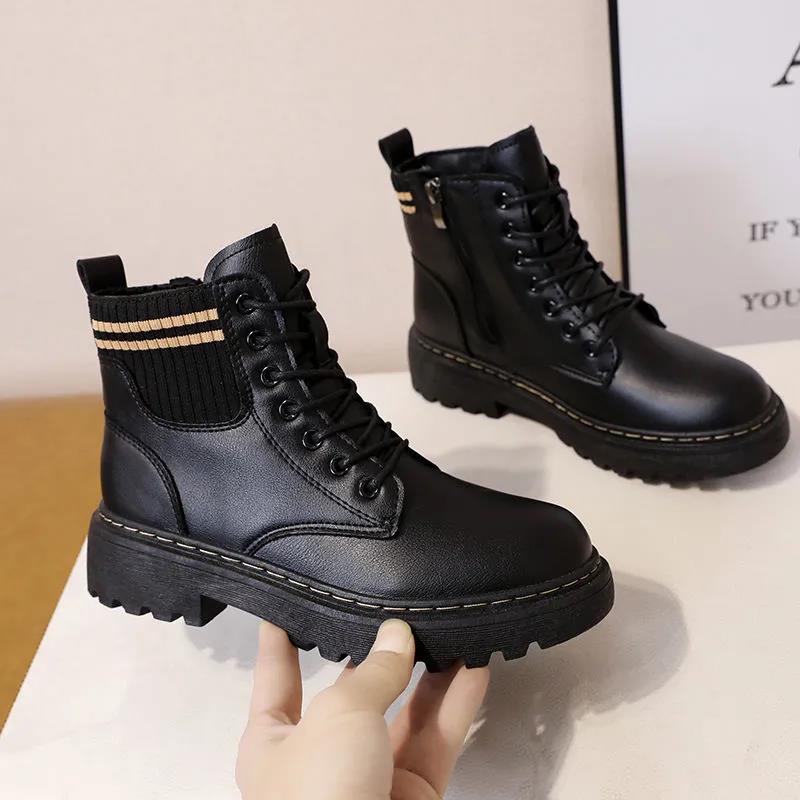 Women's Platform Ankle Boots Autumn and Winter Plus Velvet Plus Velvet Warm and Comfortable Martin Boots