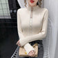 Half Turtleneck Bottoming Shirt Hollow Stick Drill Long Sleeve Knit Slim Fit Warm Plus Size Women's Sweater