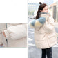 Women's Solid Color Down Jacket Regular Korean Loose Thick Coat Warm Cotton Coat Big Fur Collar Winter Clothes Quilted Coat