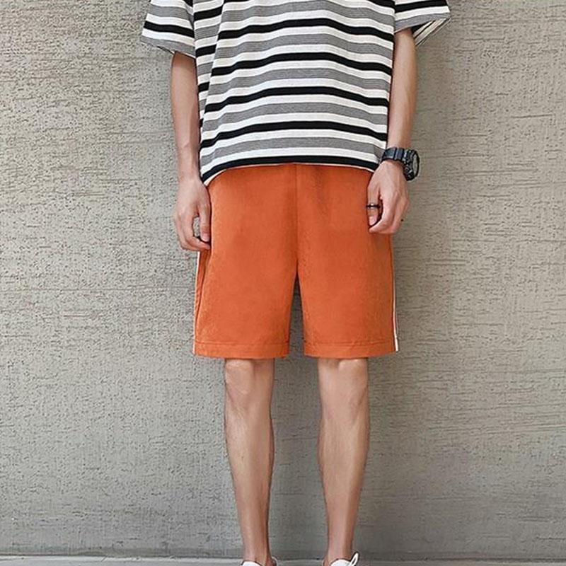 Men's All-match Beach Pants Summer Straight Outer Wear Five-point Pants Solid Color Loose Breathable Soft Skin-friendly Casual Shorts
