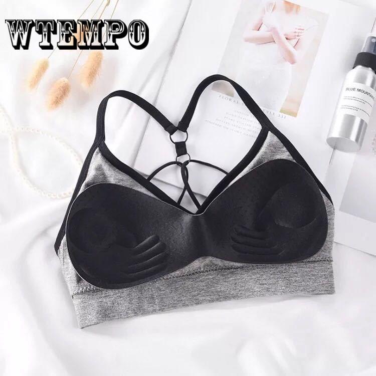 Sexy Women Solid Sport Bra Solid Running Yoga Bras Padded High Impact Workout