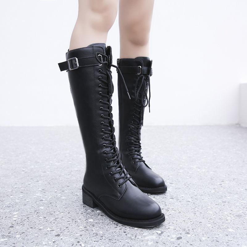 Mid boots women autumn and winter Martin boots women flat boots boots fashion slim boots