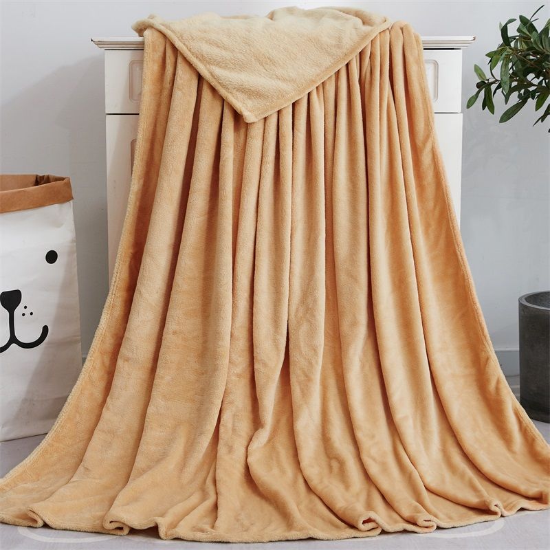 Arctic Fleece Blanket Blanket Thick Pure Color Plush Bed Sheet Winter Coral Fleece Double-sided Plus Fleece Warm and Breathable Blanket