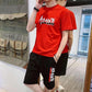 Two-piece Men's Casual Sports Suit Summer Thin Section Large Size Short-sleeved Shorts Plus Fertilizer To Increase Youth Middle-aged Clothing