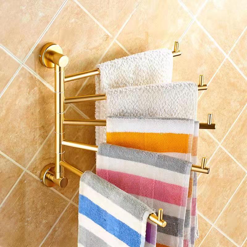 30cm Golden Rotatable Five-bar Towel Rack Towel Bar Towel Rack Bath Towel Rack Bathroom Accessories Kitchen Towel Rack