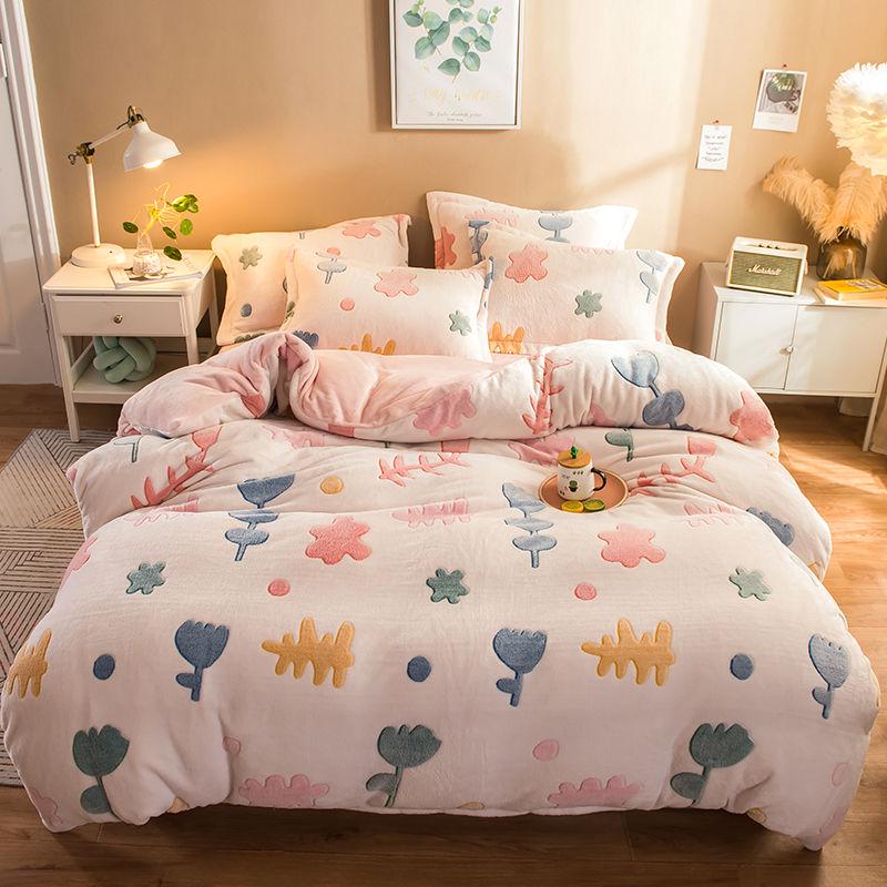 WTEMPO Children's Bedding Sets 4pcs Dinosaur Pattern Bed Linings Winter Duvet Cover Set