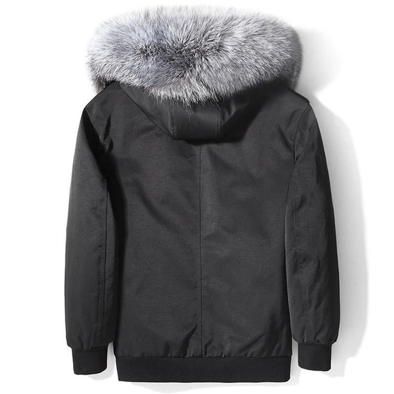 Winter Fashion Fur One Male Fox Fur Collar Parker Clothing Rex Rabbit Fur Liner Fur Short Jacket
