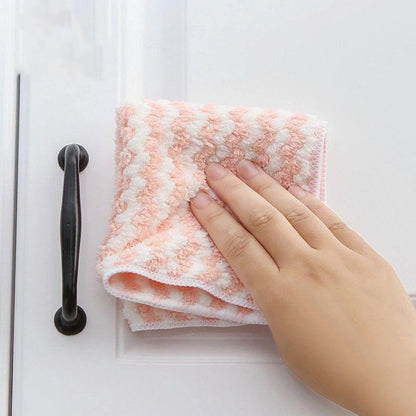 5pcs Double-layer Absorbent Microfiber Kitchen Dish Cloth Non-stick Oil Household Cleaning Cloth Wiping Towel Home Kichen Too