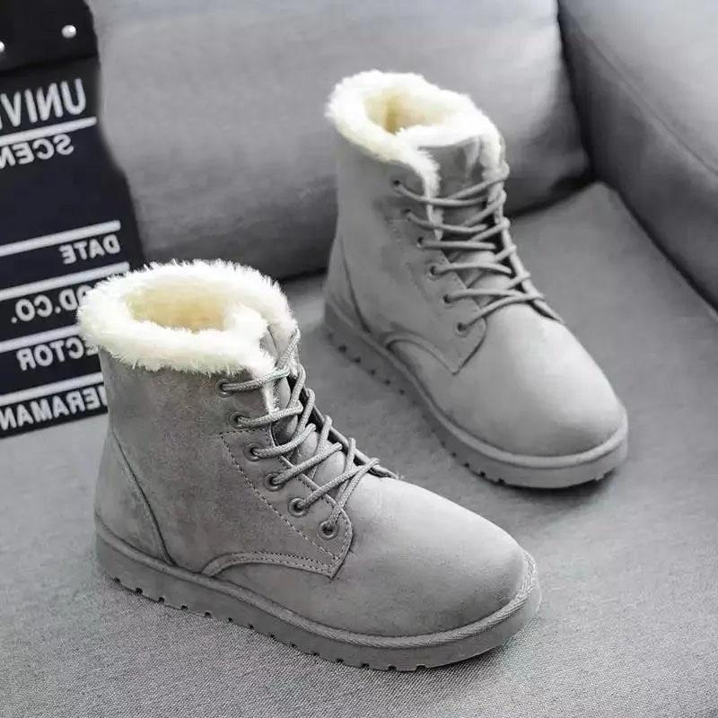 Snow Boots Thick Winter Plus Velvet Martin Boots Female Short Boots Martin Boots Short Tube Plus Velvet Boots Waterproof and Non-slip