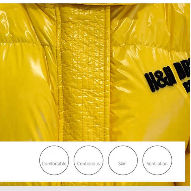 Glossy Wash-free Winter Padded Coat Women's Mid-length Over-the-knee Loose Bread Coat Thick Padded Coat