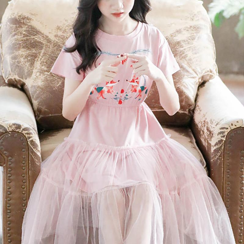 Girls' Summer Clothes Children's Clothes Western Style Net Red Dress Summer Big Boy Girl Princess Skirt Summer Style