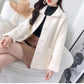Woolen Fashion Jacket Fall/Winter Lapel Short Sweater Thicken Long Sleeve Knit Cardigan