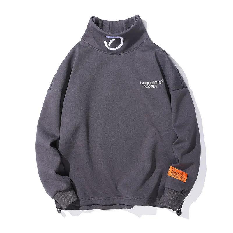 Men's Winter Warm and Comfortable Half High Collar Sweater Men's Loose Plus Fleece Padded Top