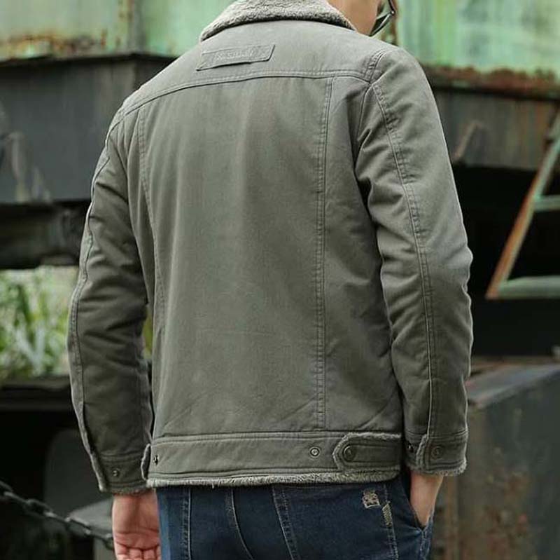 Winter Mens Jacket Large Size M-6XL Plus Velvet Thick Cotton Coat Men Warm Tooling Jacket
