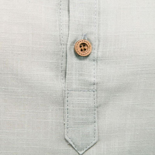 Linen Men Shirt Casual Slim Business T-shirts Half Button Pullover Long Sleeve Thin Top Solid Color Stretch Undies Men Clothing