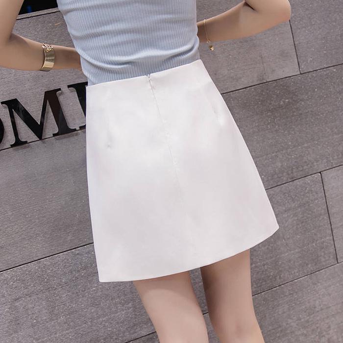 Women High-waist Chiffon Skirt Anti-light Students Thin Mini A-line Skirts Bag Hip Skirt