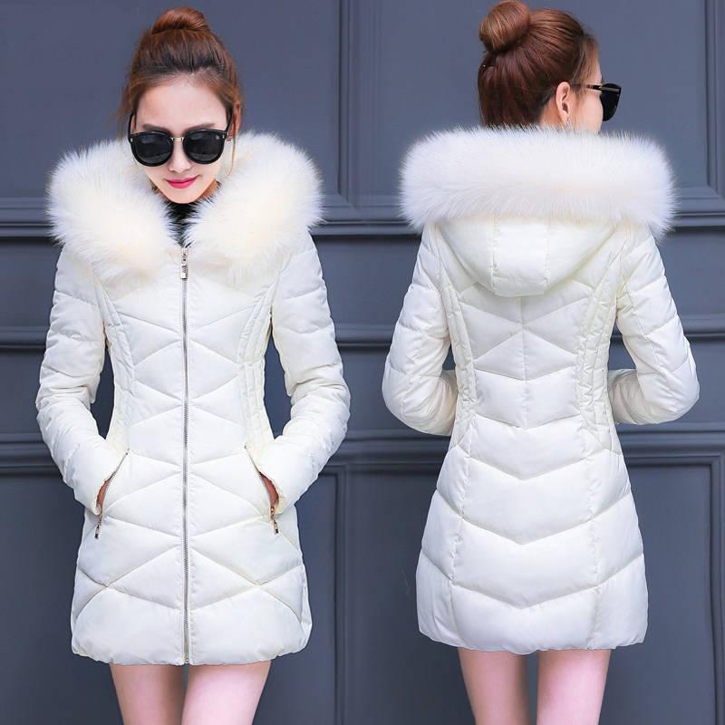Women's Jacket Winter Jacket Medium-Long Cotton Parka Plus Size Coat Slim Ladies Casual Clothing