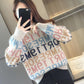 Autumn  Winter Ladies Sweater Women Half High Neck Long Sleeve Pullover Loose Outer Wear Casual Thick