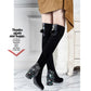 Women's Thick Heel Over Knee Boots High Heel Elastic  Boots Autumn  Winter Plus Fleece High Boots