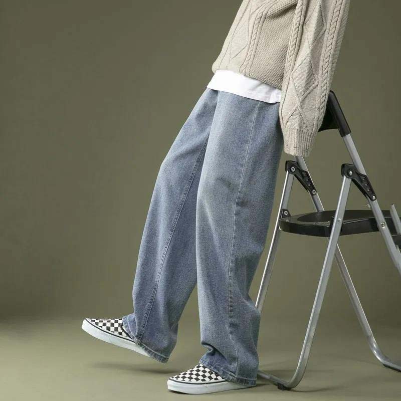 Jeans Men's Straight Loose Loose Spring Trend Wild Drape Wide-leg Pants