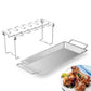Stainless Steel Chicken Wing Leg Rack Grill Holder with Drip Pan for BBQ Outdoor Cooking Wings