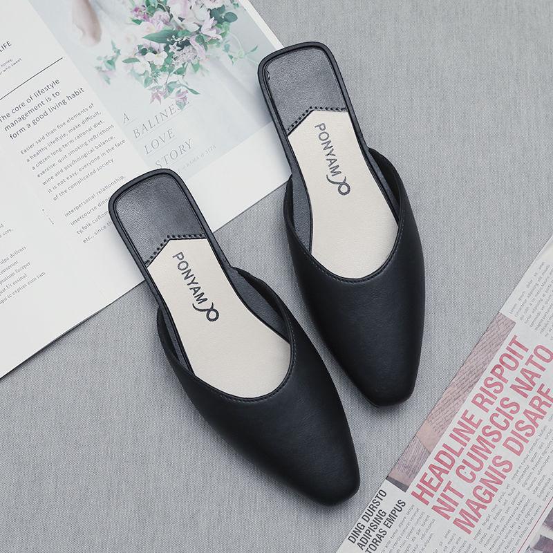 Korean Fashion Half Slippers Female Summer Wear Baotou Net Red Chic Lazy Single Shoes Wild One Pedal Female Slippers