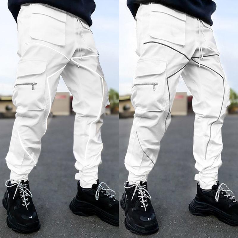 Men's Summer Thin Korean Version of The Wild Loose Straight Multi-pocket Pants Drawstring Sports Casual Trousers