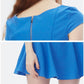 Summer Solid Color Slim Square Neck Zipper Waist Was Thin Girl Dress Short Umbrella Skirt