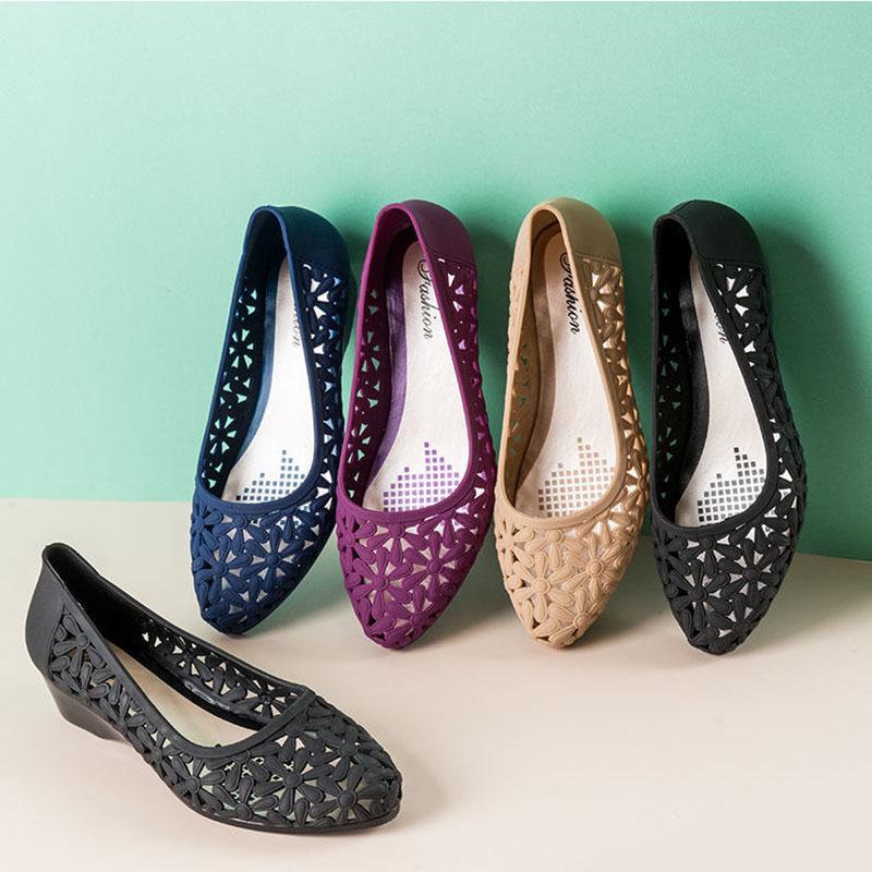 Sandals Female Summer Wear Student Trend Roman Fashion Hole Single Shoes Wedge Harajuku Style