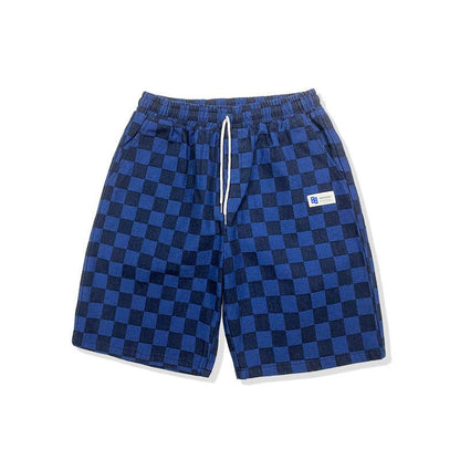 Summer Full-print Plaid Shorts Loose Five-point Pants Casual Shorts