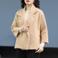Autumn and Winter Fashion Knitted Cardigan Long Sleeve Lapel Thick Sweater Korean Plaid Jacket