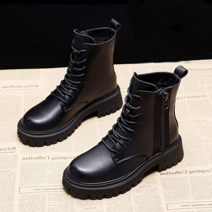 Winter Women's Warm Martin Boots Plus Velvet Short Snow Boots Female Plus Size Thick All-match Boots