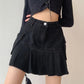 High Waist Versatile Ultra Short A-Line Skirt Spring Retro Denim Pleated Skirt