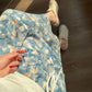 Women's Retro Oil Painting Floral Skirt Spring Summer Korean Style Loose All-match Thin A-line Large Swing Skirt Breathable Sweet Skirt