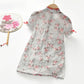 Children's Girls Skirt Summer Dress Little Girl Dress Chinese Style Classical Chiffon Floral Embroidery Cheongsam Skirt