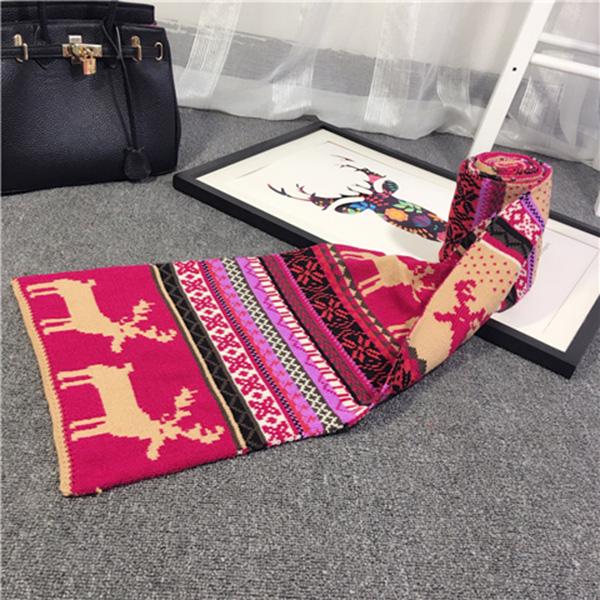 birthday present Winter warm Christmas gift Christmas dress up scarf Woman elk pattern Long scarf