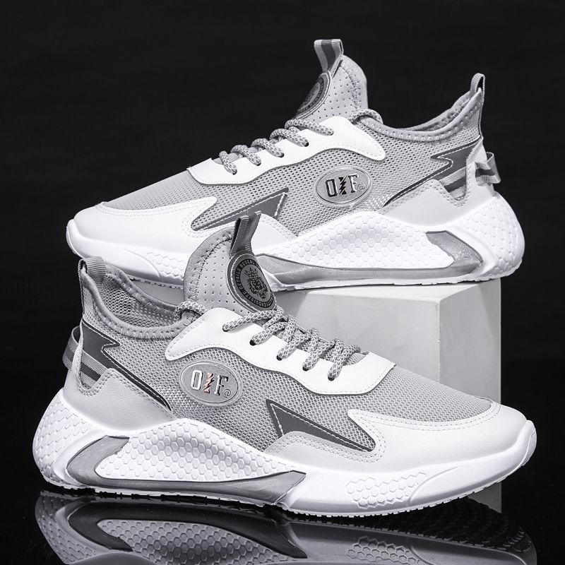 Mens Shoes Casual Summer Mesh Breathable Sneakers Shoes White Comfortable Lace-Up Trainers Zapatillas Hombre Deportiva