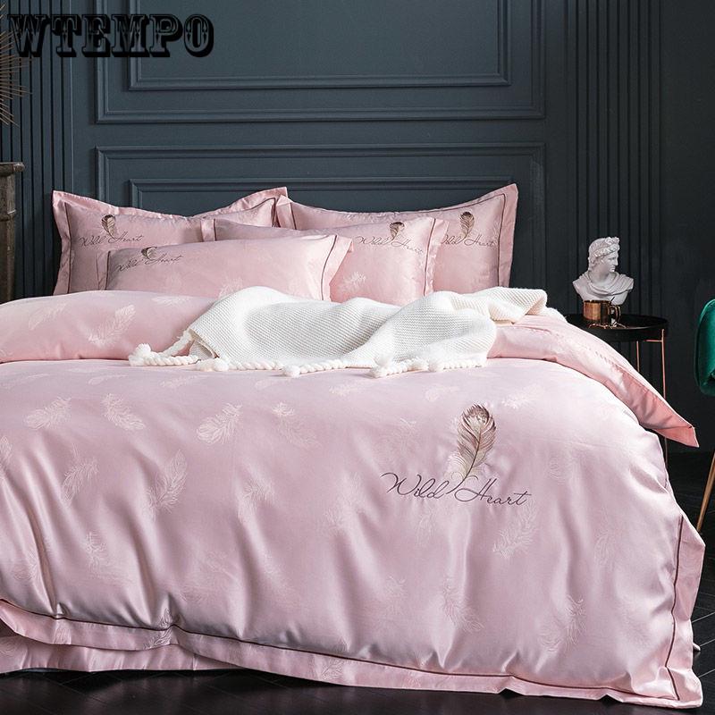 Luxury Duvet Cover Bedding Set Comforter Sets Double Bed Linen Linen Silk Pillowcase 4pcs