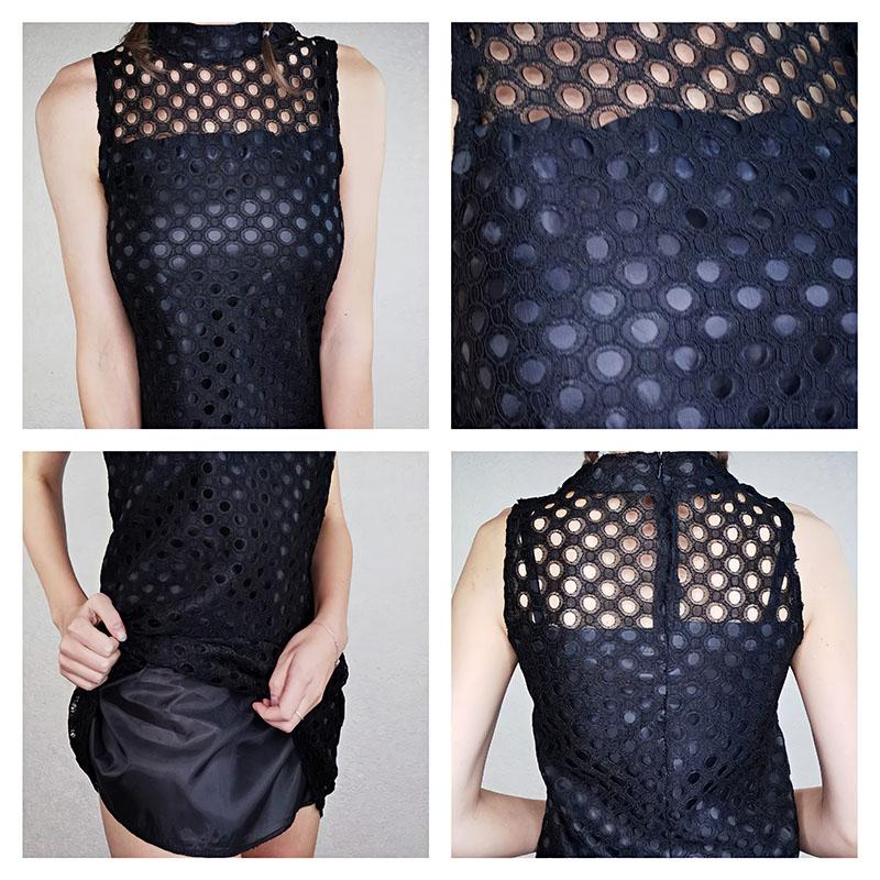 Summer Sleeveless Dress Women Loose Lace Hollow High Waist Dress Large Size A-line Dress