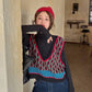 Vintage Casual Sleeveless V-Neck Knitted Sweaters Vest Female Loose Sweater Pullover Japanese Style