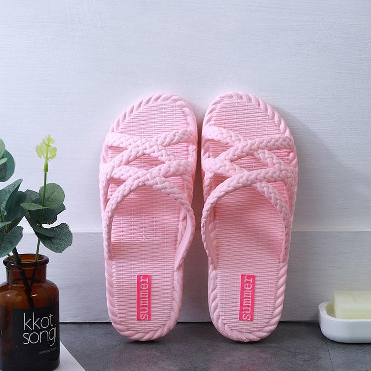Women's Summer Slippers Soft Bottom Indoor Mute Non-slip Household Bathroom Slippers Large Size Deodorant Couple Slippers