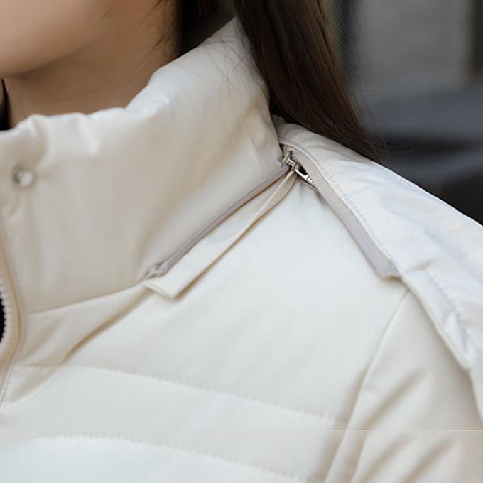 Stand-up Collar Hooded Down Jacket Padded Jacket Women Fall/winter Loose Padded Jacket Women Long Over-the-knee Padded Jacket Straight Slim Coat