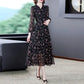 Women's Spring Summer Floral Dress Chiffon Veil Printing Full Length Daily Wear L-XXXXXL Large Size