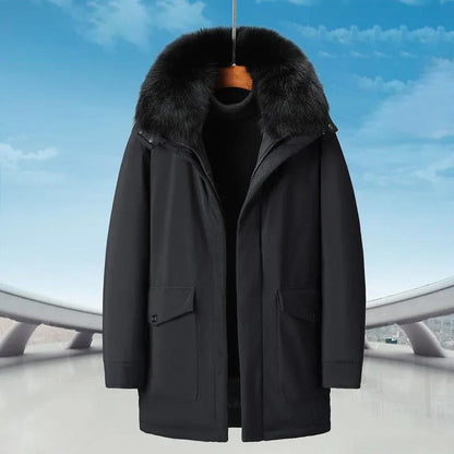 Winter Men's Down Jacket Thick Mid-length Winter Clothing Middle-aged and Elderly Thick Warm Jacket